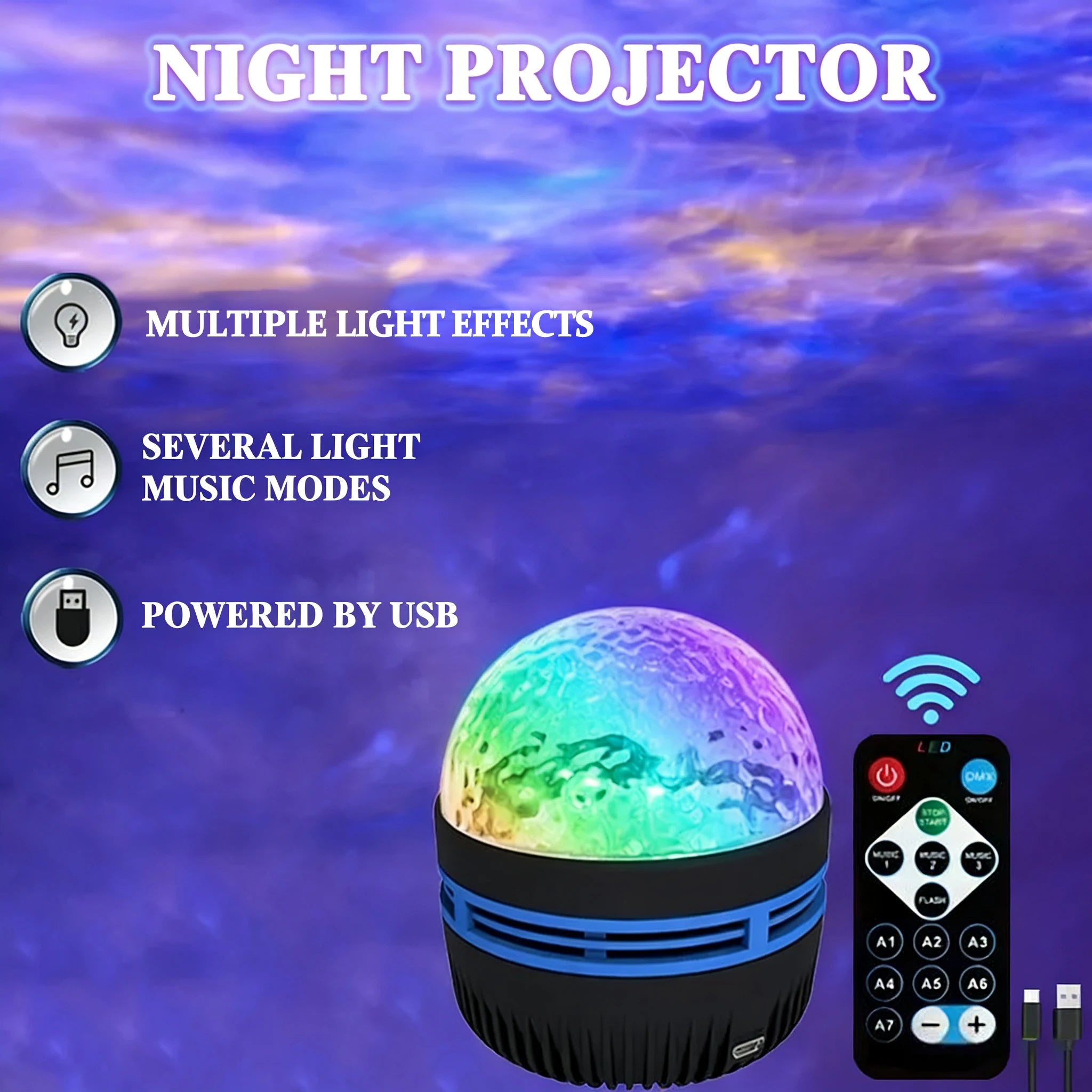 Starry Room Projector Light with Remote